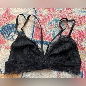 Victoria's Secret Lace Mesh Black Cage Bralette Medium